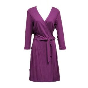 Ann Taylor plum berry burgundy wine jersey NEW wrap style dress Size 2 stretchy